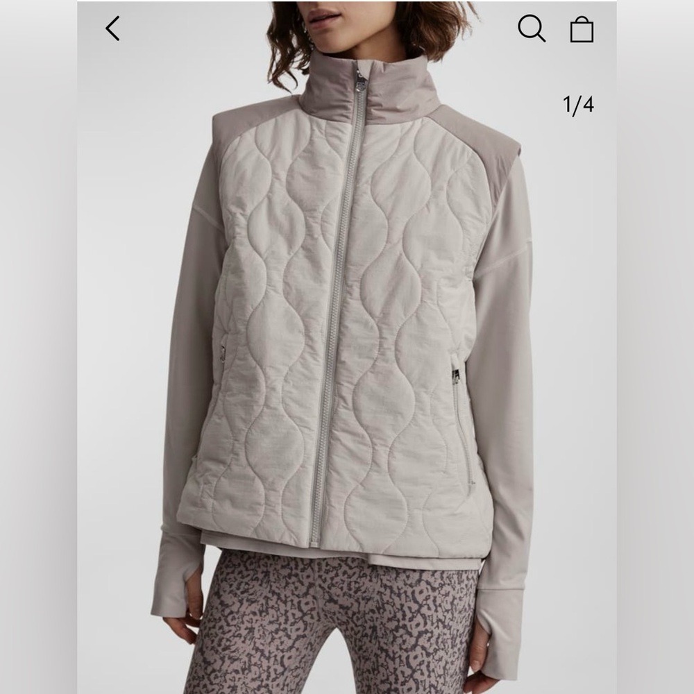Varley Maher Quilted Vest - Mauve & Tan S